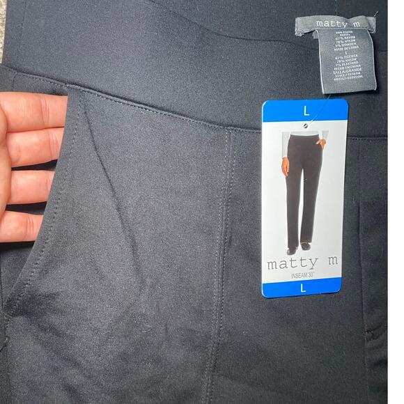 Black Matty M Pants - Size Large - Front Pockets - NWT - Picture 6 of 11